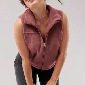 Hollister Mauve Pink Fleece Vest NWT